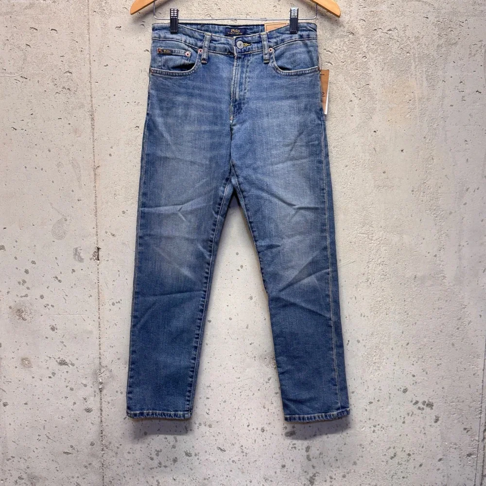 Polo Ralph Lauren Hampton Straight Jeans Kids 14 Light Blue Wash‎ Preppy Classic